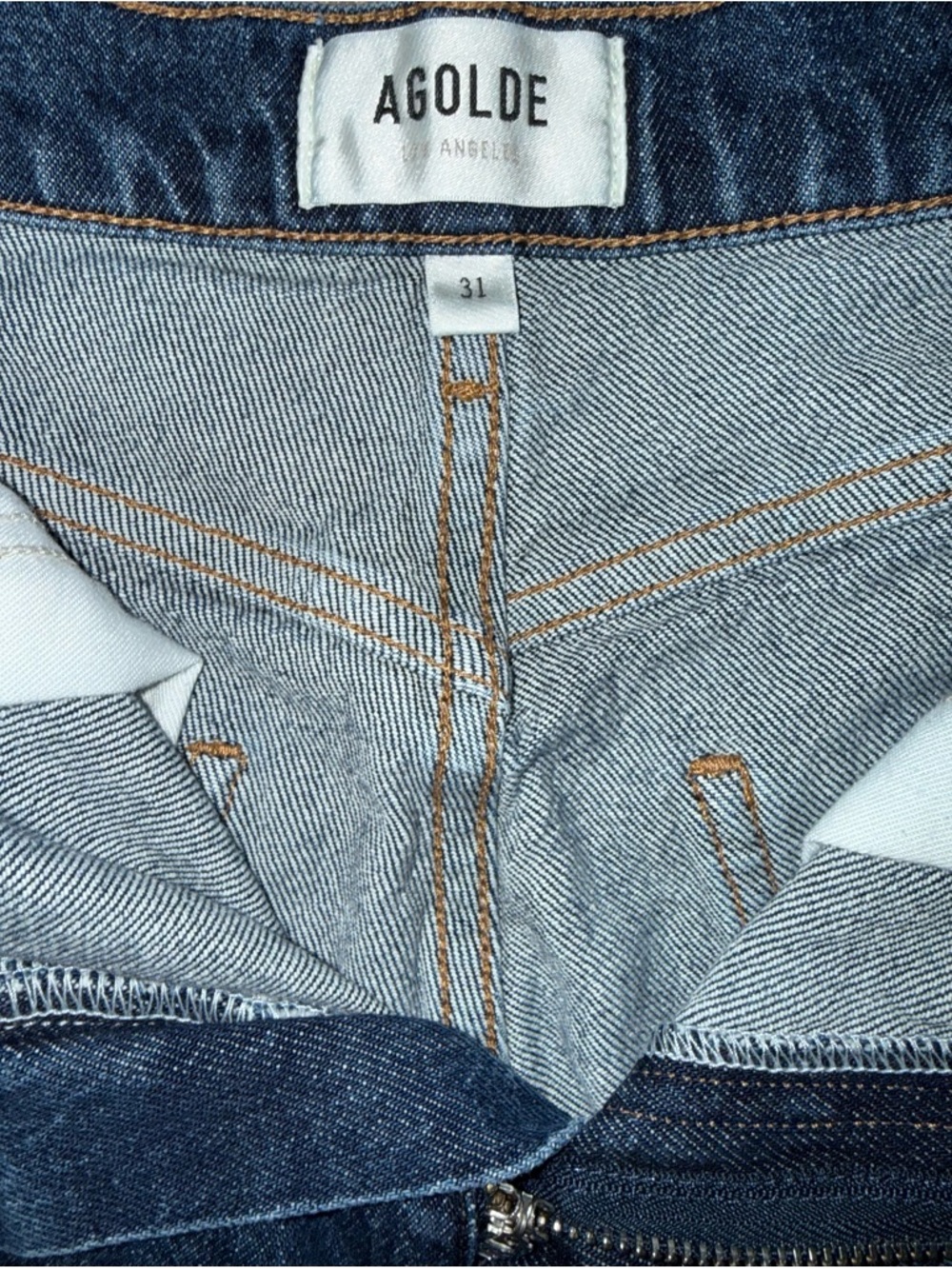 Agolde REN Wide Leg Blue Denim Jeans - Picture 7 of 11